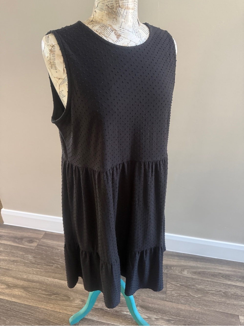 Maurice’s Sleeveless Black Tiered Textured Women's Dress